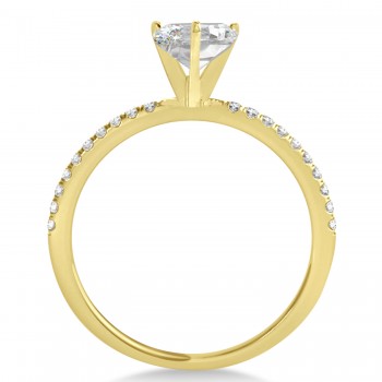 Lab Grown Diamond Accented Oval Shape Engagement Ring 14k Yellow Gold (1.50ct)
