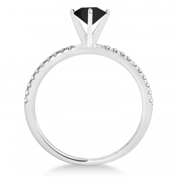 Black & White Diamond Accented Oval Shape Engagement Ring Platinum (1.50ct)