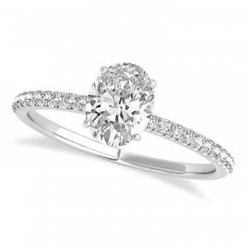 Lab Grown Diamond Accented Oval Shape Engagement Ring Platinum (1.50ct)