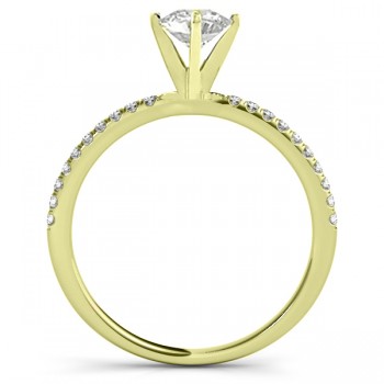 Diamond Accented Engagement Ring Setting 18k Yellow Gold (0.12ct)