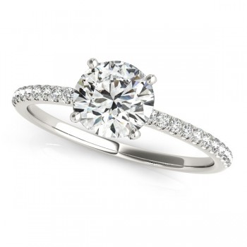 Diamond Accented Engagement Ring Setting 14k White Gold (2.12ct)