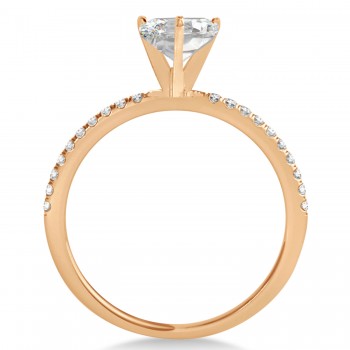 Lab Grown Diamond Accented Oval Shape Engagement Ring 14k Rose Gold (2.00ct)