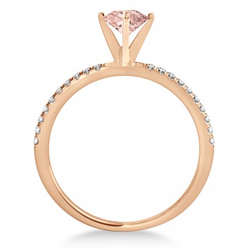 Morganite & Diamond Accented Oval Shape Engagement Ring 14k Rose Gold (2.00ct)