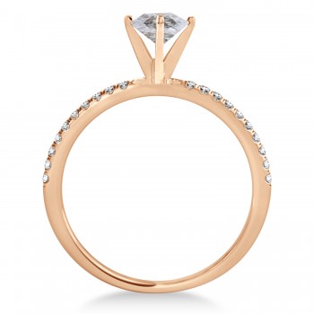 Oval Salt & Pepper Diamond Accented  Engagement Ring 14k Rose Gold (2.00ct)