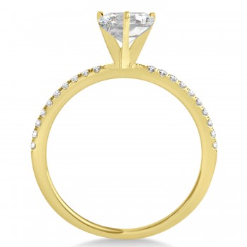 Lab Grown Diamond Accented Oval Shape Engagement Ring 14k Yellow Gold (2.00ct)
