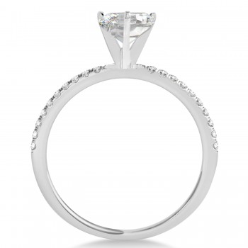 Lab Grown Diamond Accented Oval Shape Engagement Ring 18k White Gold (2.00ct)