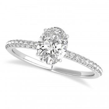 Lab Grown Diamond Accented Oval Shape Engagement Ring Platinum (2.00ct)