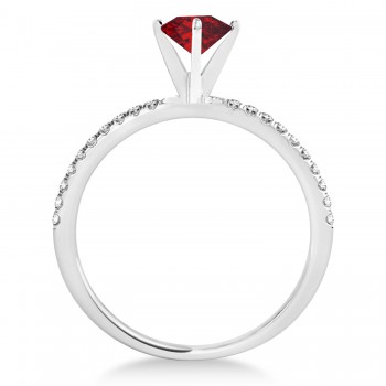 Ruby & Diamond Accented Oval Shape Engagement Ring Platinum (2.00ct)