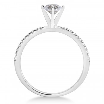 Oval Salt & Pepper Diamond Accented  Engagement Ring Platinum (2.00ct)