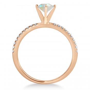 Opal & Diamond Accented Oval Shape Engagement Ring 18k Rose Gold (2.50ct)
