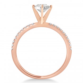 Lab Grown Diamond Accented Engagement Ring Setting 14k Rose Gold (3.12ct)