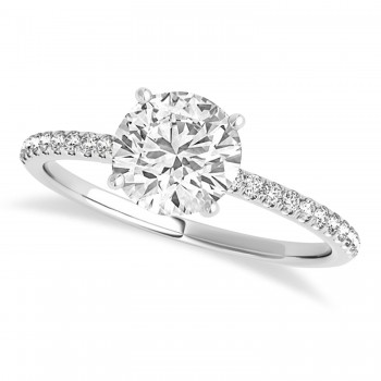 Lab Grown Diamond Accented Engagement Ring Setting 18k White Gold (3.12ct)