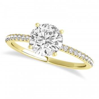 Lab Grown Diamond Accented Engagement Ring Setting 18k Yellow Gold (3.12ct)