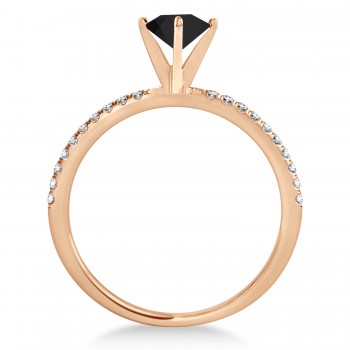 Black & White Diamond Accented Oval Shape Engagement Ring 18k Rose Gold (3.00ct)