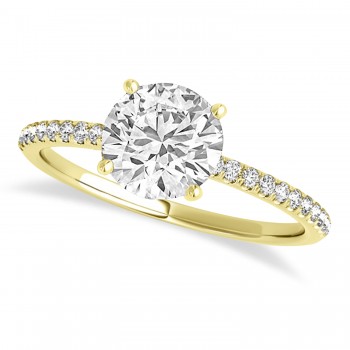 Lab Grown Diamond Accented Engagement Ring Setting 14k Yellow Gold (6.62ct)