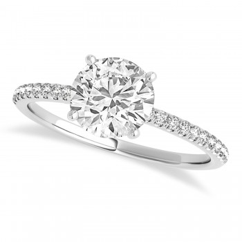 Lab Grown Diamond Accented Engagement Ring Setting Platinum (6.62ct)