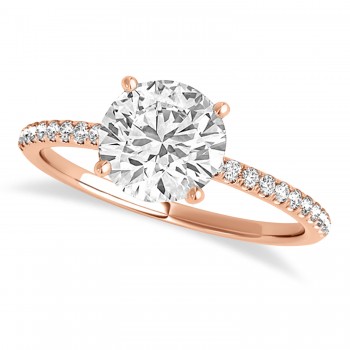 Lab Grown Diamond Accented Engagement Ring Setting 14k Rose Gold (4.12ct)