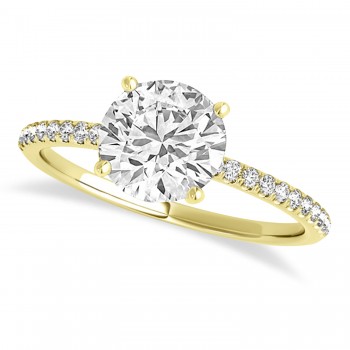 Lab Grown Diamond Accented Engagement Ring Setting 18k Yellow Gold (4.12ct)