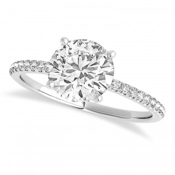 Lab Grown Diamond Accented Engagement Ring Setting 18k White Gold (4.62ct)