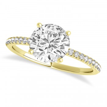 Lab Grown Diamond Accented Engagement Ring Setting 18k Yellow Gold (4.62ct)