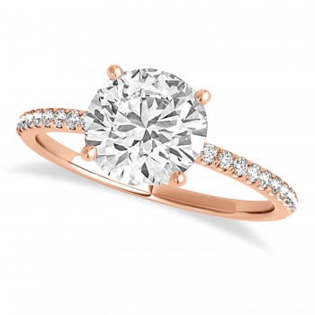 Lab Grown Diamond Accented Engagement Ring Setting 14k Rose Gold (5.12ct)