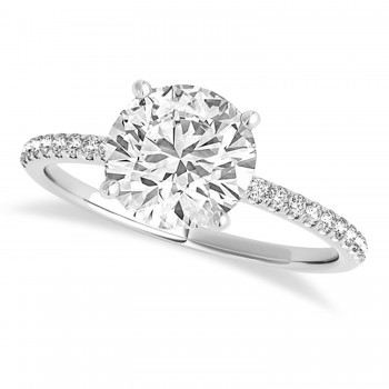 Lab Grown Diamond Accented Engagement Ring Setting 14k White Gold (5.12ct)