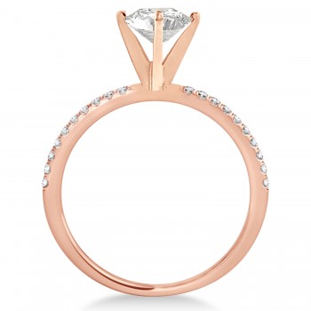 Lab Grown Diamond Accented Engagement Ring Setting 18k Rose Gold (5.12ct)