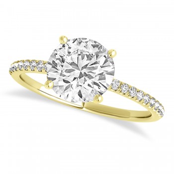 Lab Grown Diamond Accented Engagement Ring Setting 18k Yellow Gold (5.12ct)