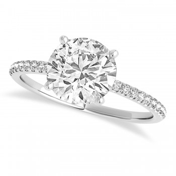 Lab Grown Diamond Accented Engagement Ring Setting 14k White Gold (5.62ct)