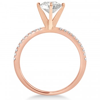 Lab Grown Diamond Accented Engagement Ring Setting 14k Rose Gold (6.12ct)