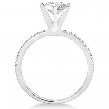 Lab Grown Diamond Accented Engagement Ring Setting 14k White Gold (6.12ct)