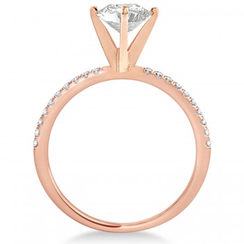 Lab Grown Diamond Accented Engagement Ring Setting 18k Rose Gold (6.12ct)