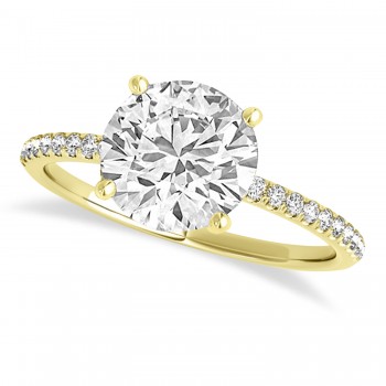Lab Grown Diamond Accented Engagement Ring Setting 18k Yellow Gold (6.12ct)