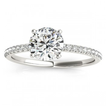 Lab Grown Diamond Accented Engagement Ring Setting 14k White Gold (0.12ct)