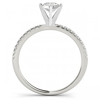 Lab Grown Diamond Accented Engagement Ring Setting 14k White Gold (0.12ct)