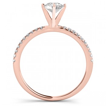 Lab Grown Diamond Accented Engagement Ring Setting 18k Rose Gold (0.12ct)