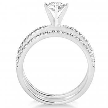 Lab Grown Diamond Accented Bridal Set Setting 14k White Gold (0.25ct)