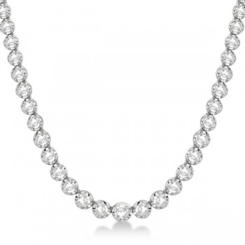 Eternity Diamond Tennis Necklace 14k White Gold (15.00ct)