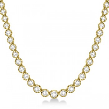 Eternity Diamond Tennis Necklace 14k Yellow Gold (15.00ct)