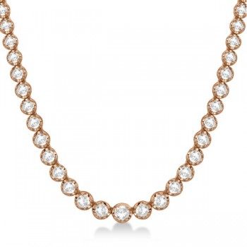 Eternity Diamond Tennis Necklace 14k Rose Gold (5.07ct)