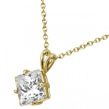 1.00ct. Princess-Cut Diamond Solitaire Pendant in 18k Yellow Gold (H, VS2)