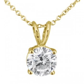 0.25ct. Round Diamond Solitaire Pendant in 18k Yellow Gold (I, SI2-SI3)