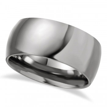 Men's Shiny Domed Titanium Wedding Ring Band (10mm)