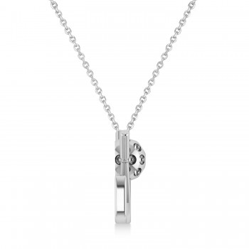 Golf Club Men's Pendant Necklace 14K White Gold