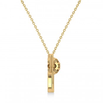 Golf Club Men's Pendant Necklace 14K Yellow Gold