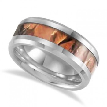 Men's Beveled-Edge with Acacia Wood Tungsten Band (8mm)