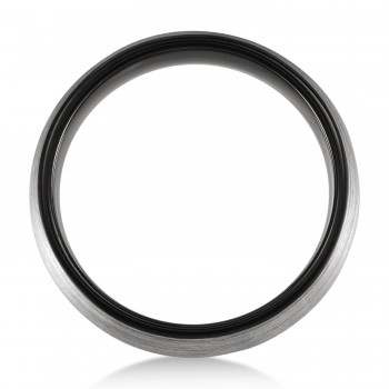 Men's Black PVD Tungsten Wedding Ring Band Satin Finish (6 mm)