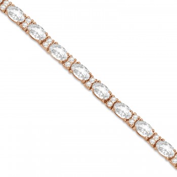 Lab Grown Diamond Oval Cut Tennis Bracelet 14k Rose Gold (9.25ctw)