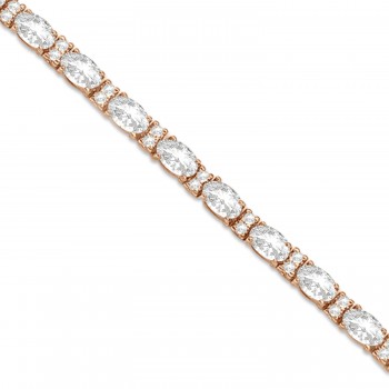 Lab Grown Diamond Oval Cut Tennis Bracelet 14k Rose Gold (9.25ctw)