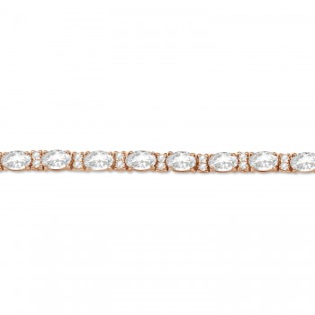 Lab Grown Diamond Oval Cut Tennis Bracelet 14k Rose Gold (9.25ctw)